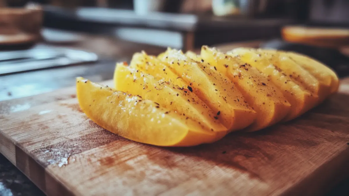 Fresh Mexican squash on a wooden cutting board for Mexican squash recipes.