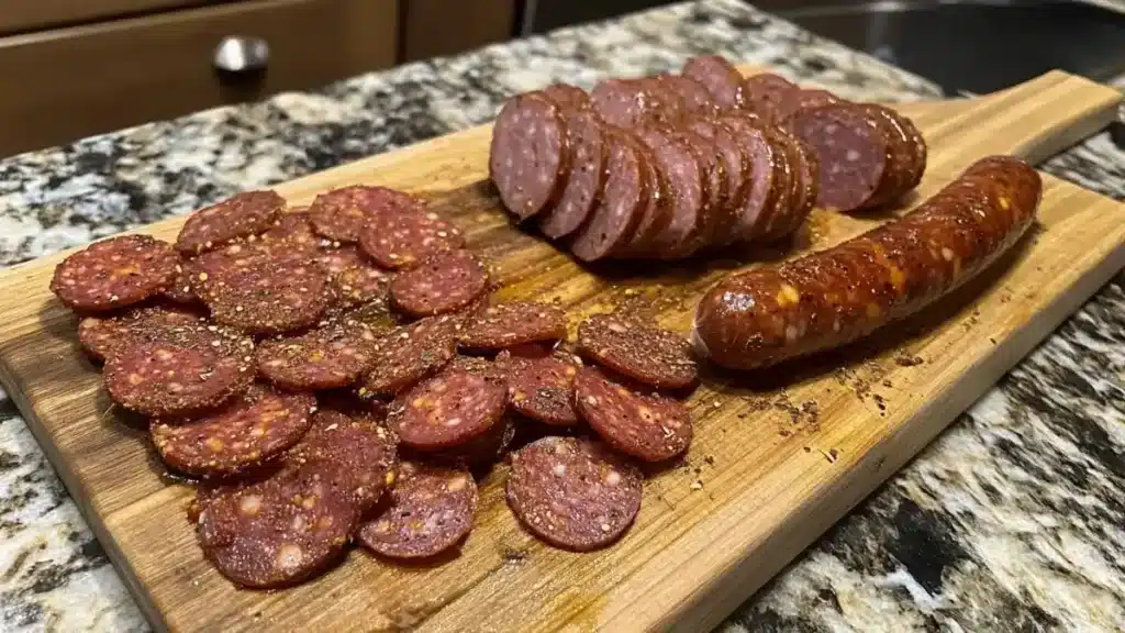 What is beef pepperoni? Whole and sliced sausage with spices.