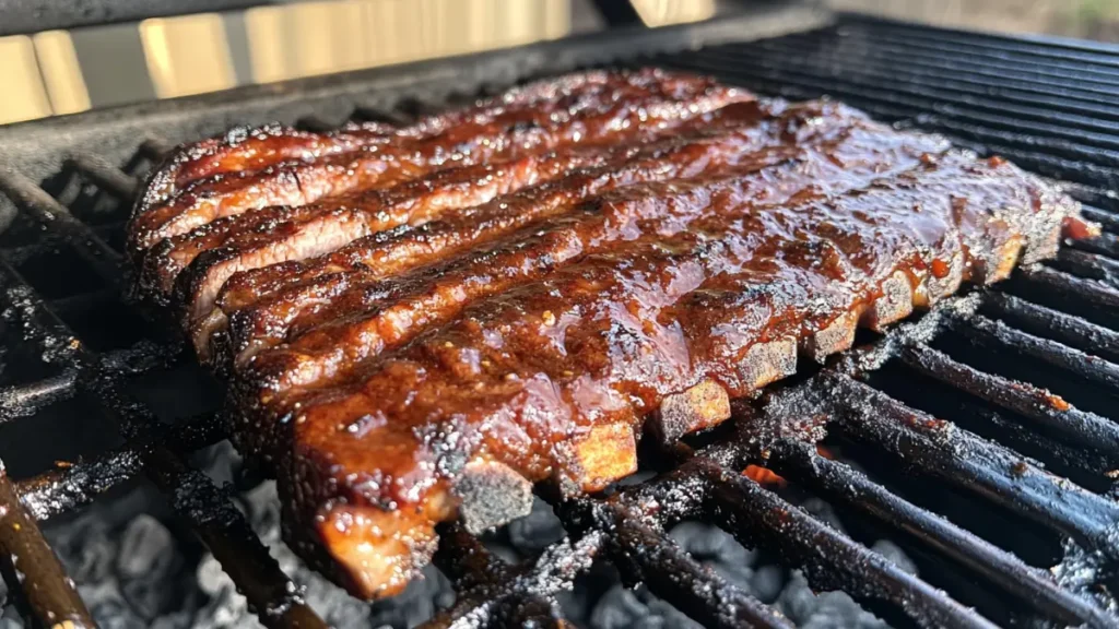 Grilled carne asada with char marks