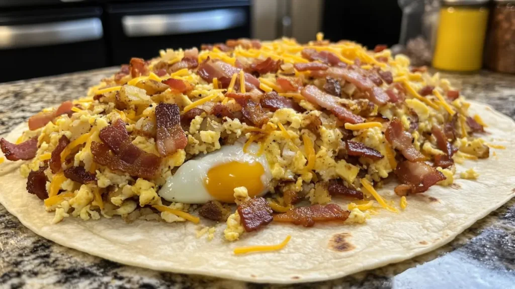 Assembling the Egg Normous Burrito