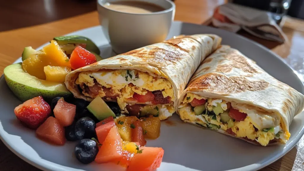 Egg Normous Burrito served with sides