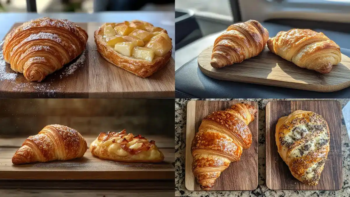 Croissant vs. Gipfeli – side-by-side comparison of texture and shape