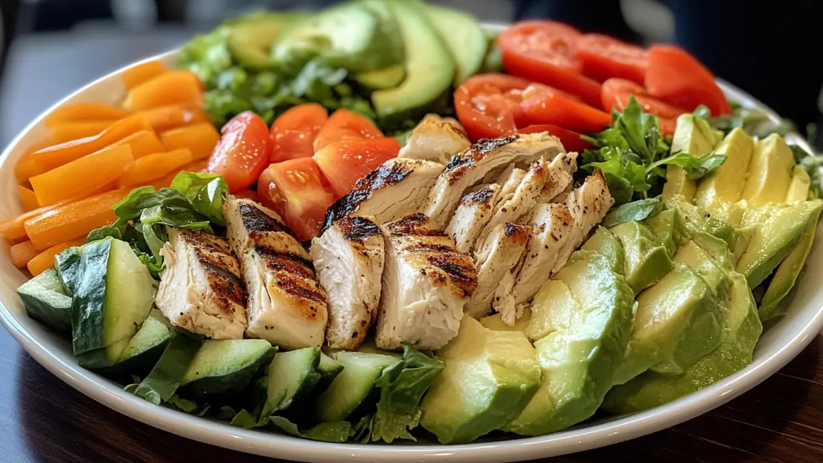 Assorted gluten free sandwiches with fresh vegetables and grilled chicken