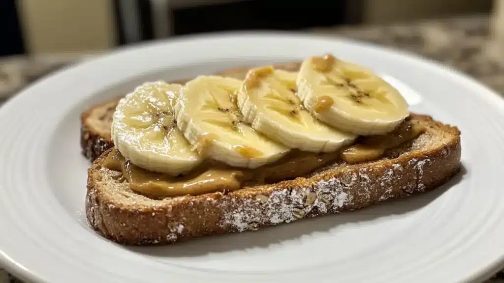 Organic Peanut Butter Toast with Bananas