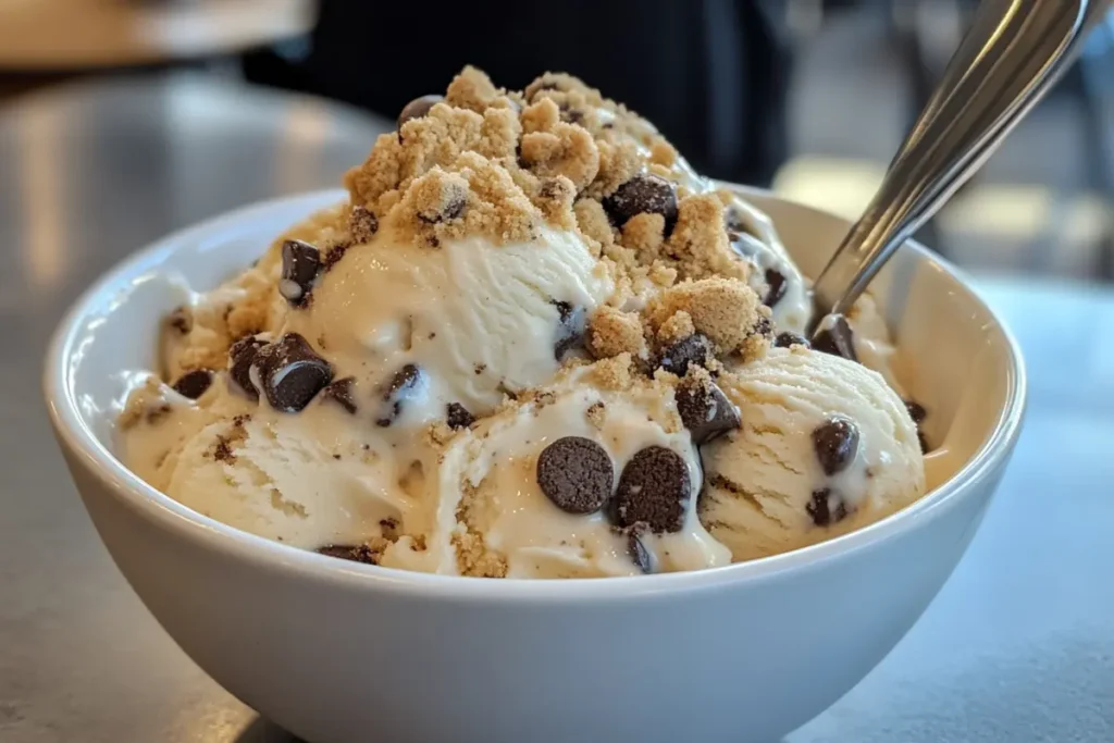 Cookie Monster Ice Cream in a bowl